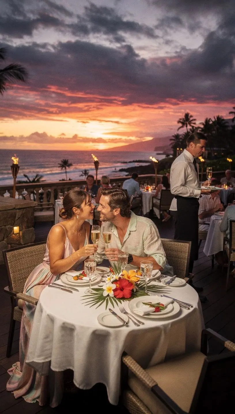 Очаровательный закат над побережьем, создающий романтическую атмосферу отдыха.