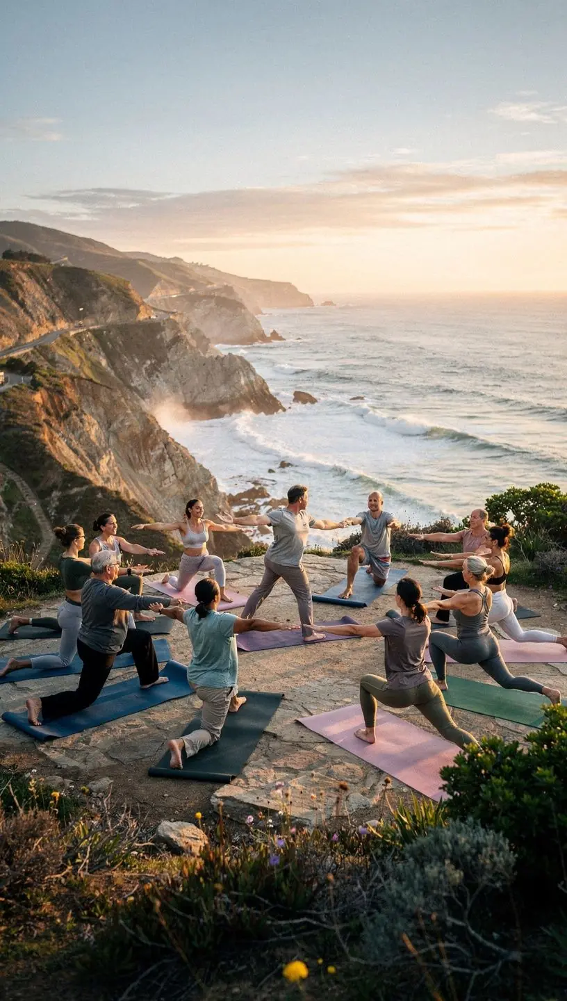 Купальный бассейн с видом на океан, окруженный пальмами и уютными шезлонгами.